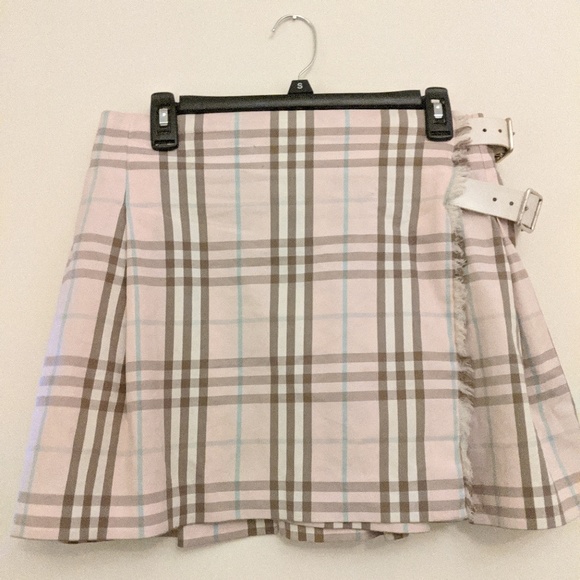 Burberry Dresses & Skirts - Burberry Pink Plaid Kilt Wrap Skirt Sz 6